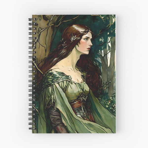 Item preview, Damsel Anna Touched By the Hunt Pre Raphaelite Inspired Medieval Maiden  designed and sold by CGSGraphics.