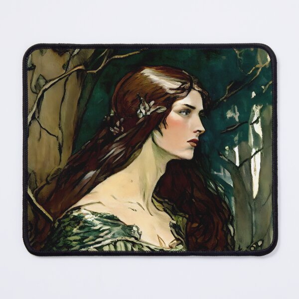 Item preview, Damsel Anna Touched By the Hunt Pre Raphaelite Inspired Medieval Maiden  designed and sold by CGSGraphics.