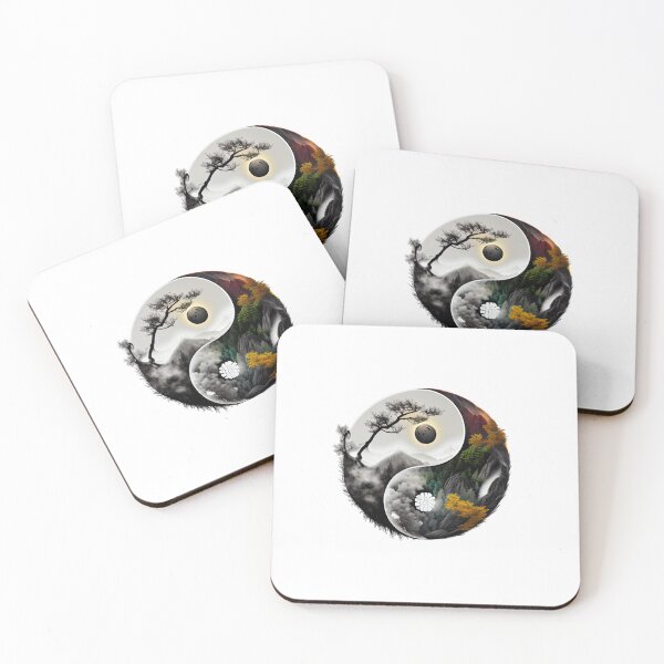 Item preview, Yin Yang Abstract Watercolor Artwork, Eastern Spiritual YinYang Prints designed and sold by SharpDream.