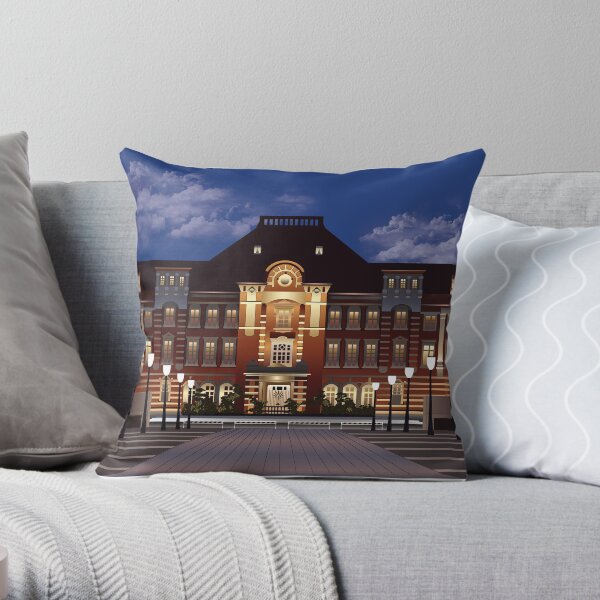 Tokyo Train Station Throw Pillow