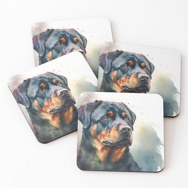 Item preview, pintura de acuarela de rottweiler designed and sold by ebrawne.