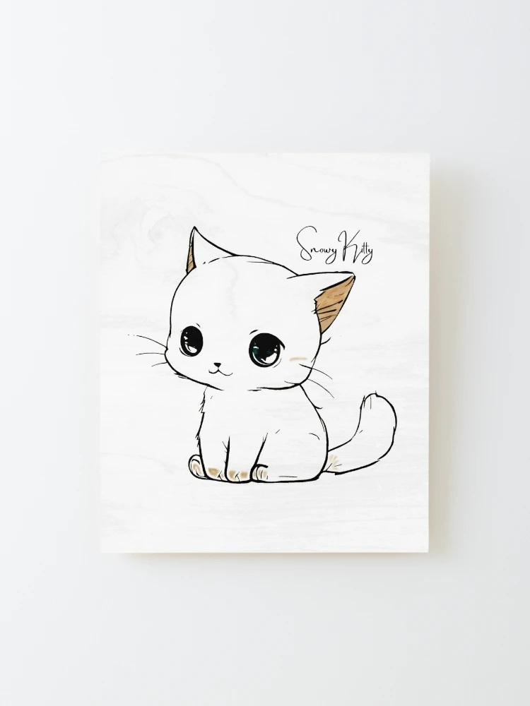 Simple Continuous Line Art Cat Detailed Face Doodle Smile Love Swirls  Watercolor · Creative Fabrica