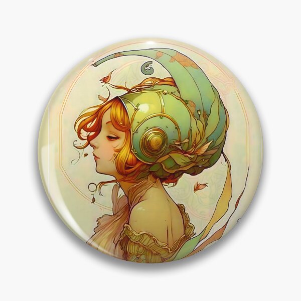 Item preview, Garden Girl With A Snail Inspired Fantasy Headwear Art Nouveau Illustration designed and sold by entwithanaxe.