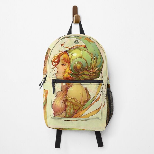 Item preview, Garden Girl With A Snail Inspired Fantasy Headwear Art Nouveau Illustration designed and sold by entwithanaxe.