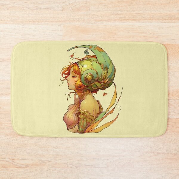Item preview, Garden Girl With A Snail Inspired Fantasy Headwear Art Nouveau Illustration designed and sold by entwithanaxe.