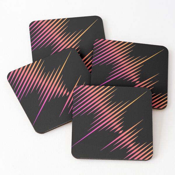 Item preview, Pink and Orange Soundwaves - Black designed and sold by Timeknights.