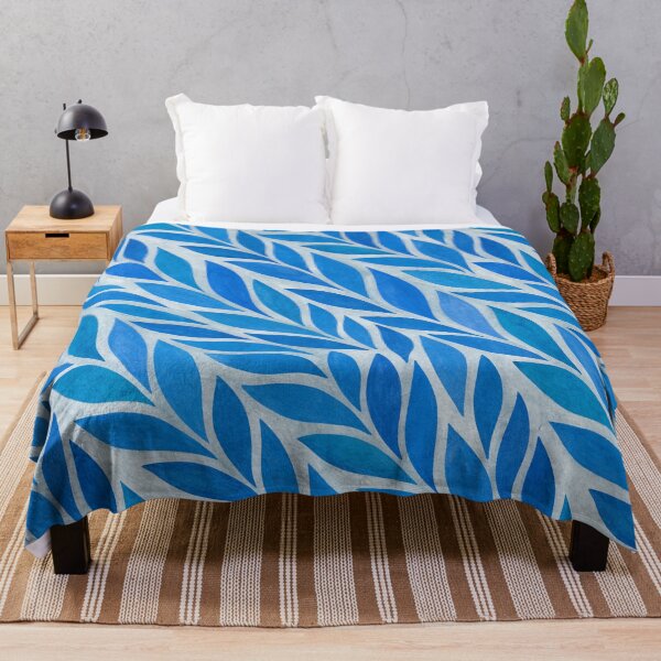 Item preview, Blue abstract leaves on textured gray background designed and sold by IrinaIkar.