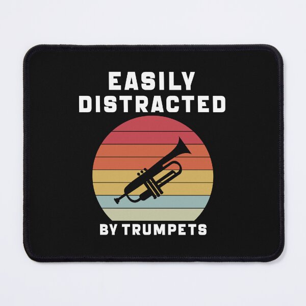 Item preview, Easily Distracted By Trumpets Retro Trumpeter Shirt  designed and sold by ChockletBoy.