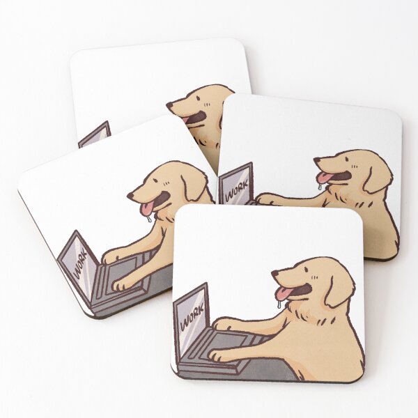 Item preview, Golden retriever working | Cute dog | Funny golden retreiver Work designed and sold by Golden Turtle Studio.