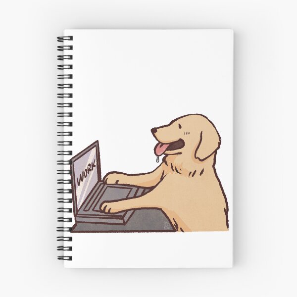 Item preview, Golden retriever working | Cute dog | Funny golden retreiver Work designed and sold by Golden Turtle Studio.