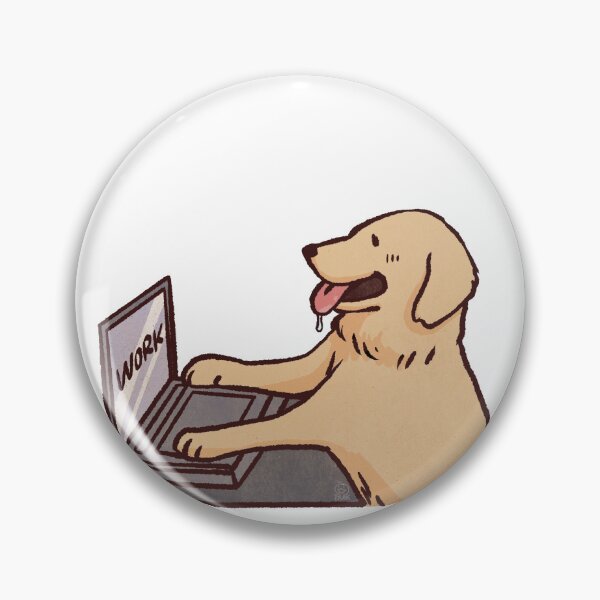 Item preview, Golden retriever working | Cute dog | Funny golden retreiver Work designed and sold by Golden Turtle Studio.