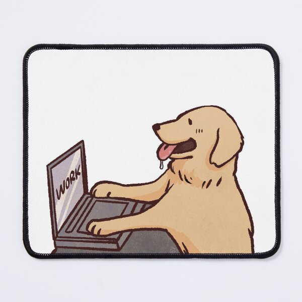 Item preview, Golden retriever working | Cute dog | Funny golden retreiver Work designed and sold by Golden Turtle Studio.