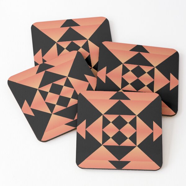 Item preview, Orange geometric squares and triangles designed and sold by InnerOtterArt.