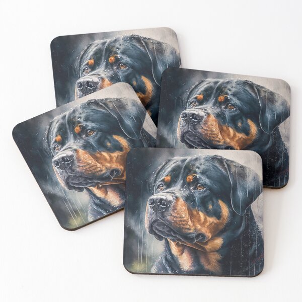 Item preview, pintura de acuarela de rottweiler designed and sold by ebrawne.
