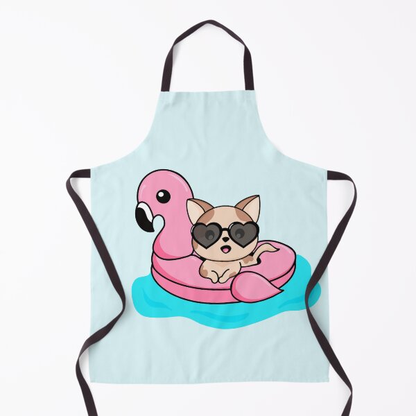 Item preview, Beach Dog on Flamingo Float designed and sold by JillyBDesigns.