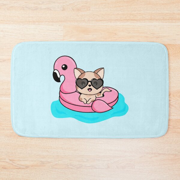Item preview, Beach Dog on Flamingo Float designed and sold by JillyBDesigns.
