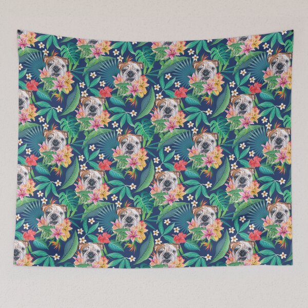 Item preview, Tropical Red White English British Bulldog 13 designed and sold by lulupetart.