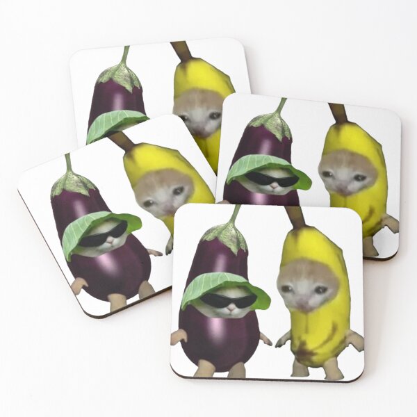 Item preview, Gato Banana And Gato Eggplant designed and sold by Mino Shop.