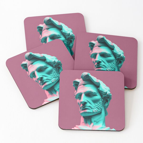 Item preview, Abraham Lincoln statue vaporwave designed and sold by CustomPrintHub.