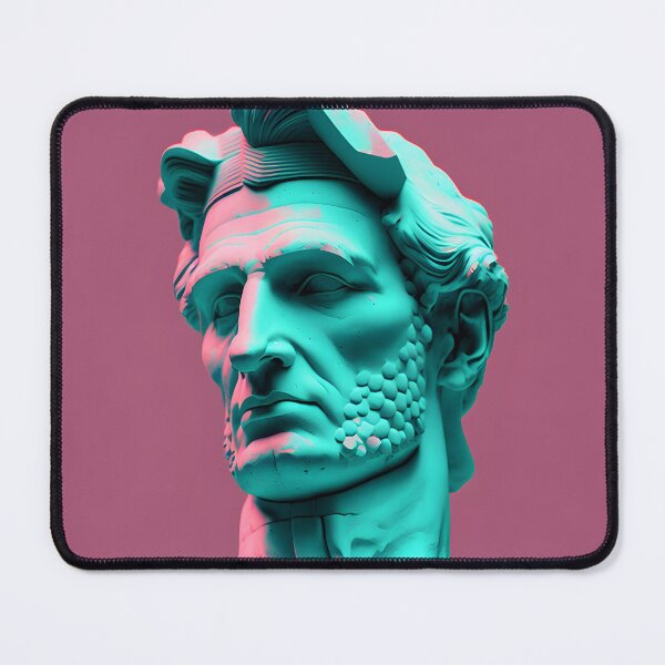 Item preview, Abraham Lincoln statue vaporwave designed and sold by CustomPrintHub.