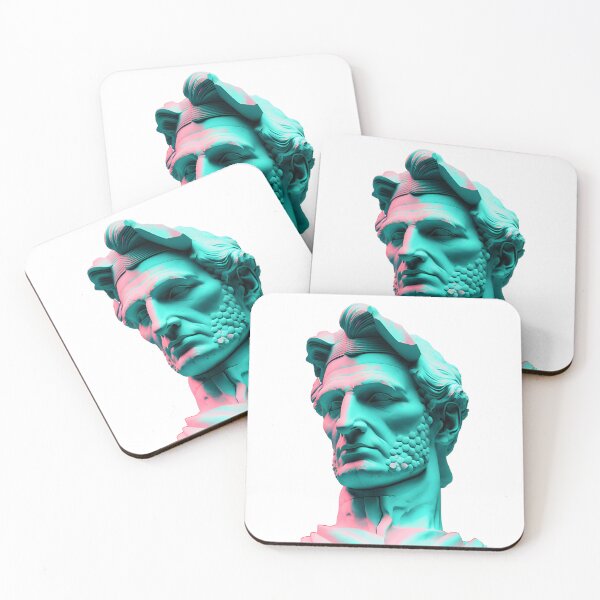 Item preview, Abraham Lincoln statue vaporwave designed and sold by CustomPrintHub.