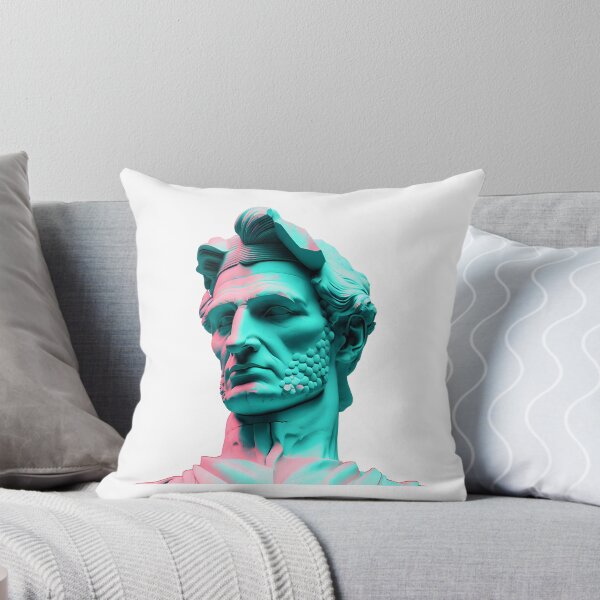 Item preview, Abraham Lincoln statue vaporwave designed and sold by CustomPrintHub.