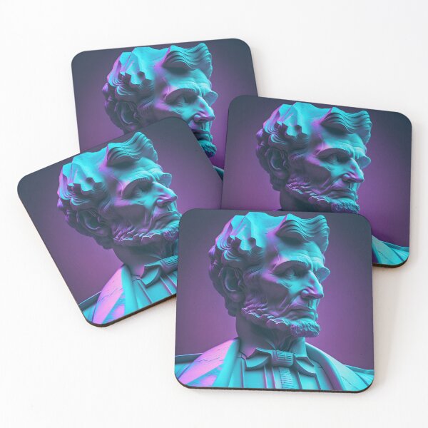Item preview, Abraham Lincoln statue vaporwave designed and sold by CustomPrintHub.