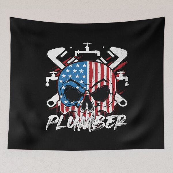 Item preview, Plumber Skull American Flag Plumber Patriotic designed and sold by Trendy Valley .