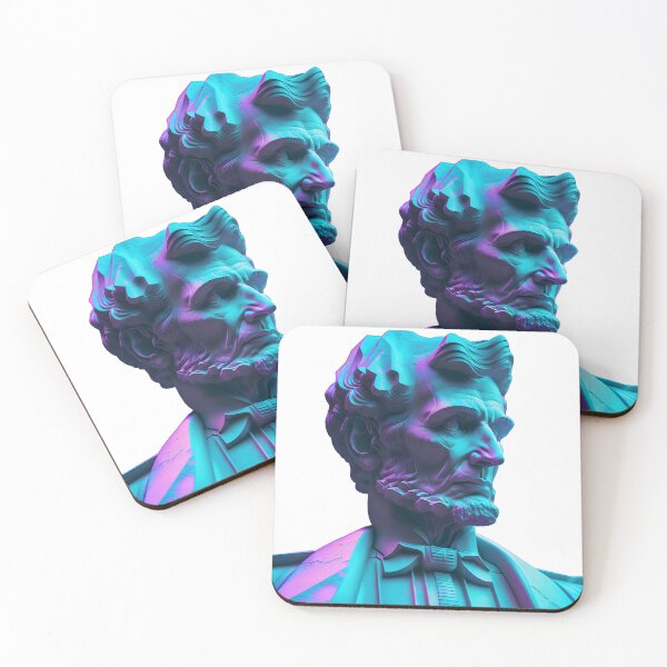 Item preview, Abraham Lincoln statue vaporwave designed and sold by CustomPrintHub.
