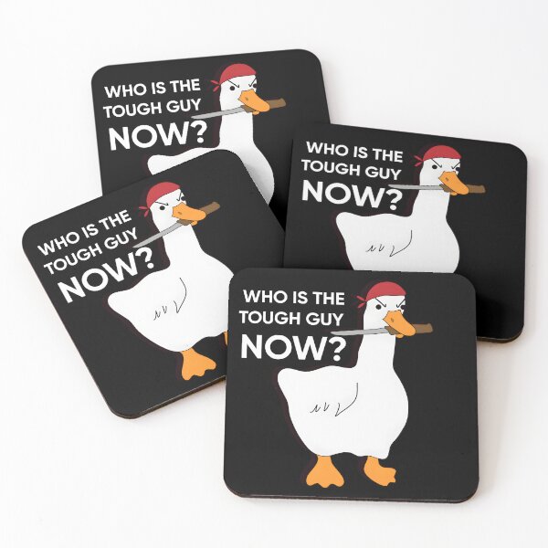 Item preview, White Who Is The Tough Guy Now Angary Duck With Knife With Some Reasoning designed and sold by PingyFlower.