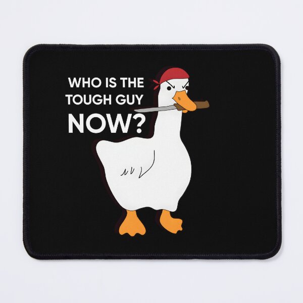 Item preview, White Who Is The Tough Guy Now Angary Duck With Knife With Some Reasoning designed and sold by PingyFlower.