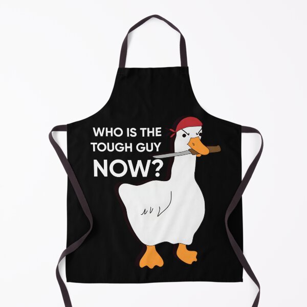 Item preview, White Who Is The Tough Guy Now Angary Duck With Knife With Some Reasoning designed and sold by PingyFlower.