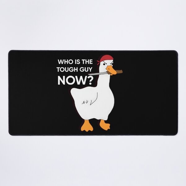 Item preview, White Who Is The Tough Guy Now Angary Duck With Knife With Some Reasoning designed and sold by PingyFlower.