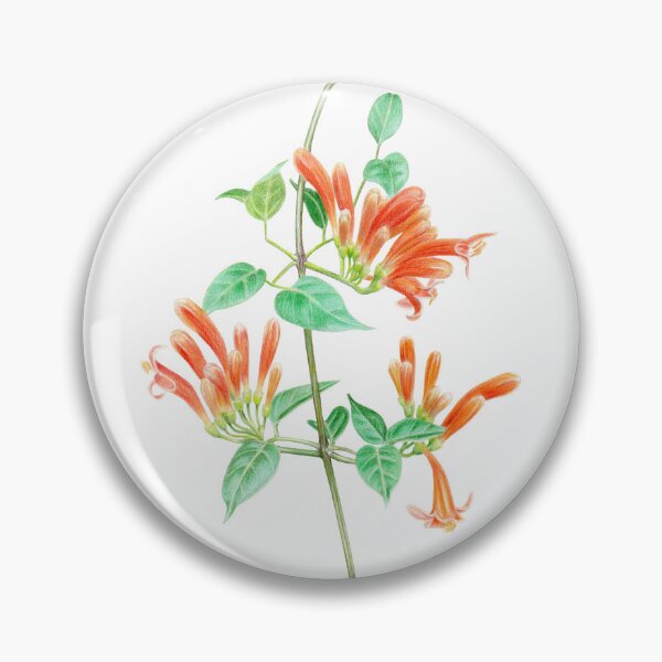 Item preview, Orange Trumpet Vine Flowers designed and sold by YuNikDraw.