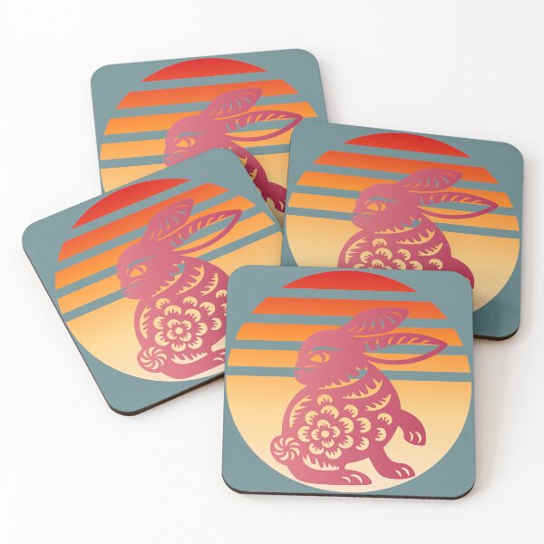 Item preview, luxury golden red chinese style paper cut relief art of rabbit designed and sold by MerryCrown.