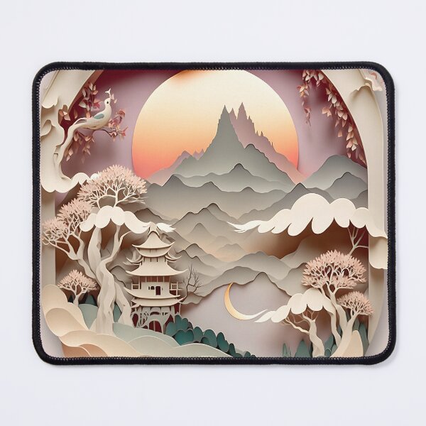 Item preview, Fantasy Sunset Landscape Paper Cut designed and sold by surfsprite.