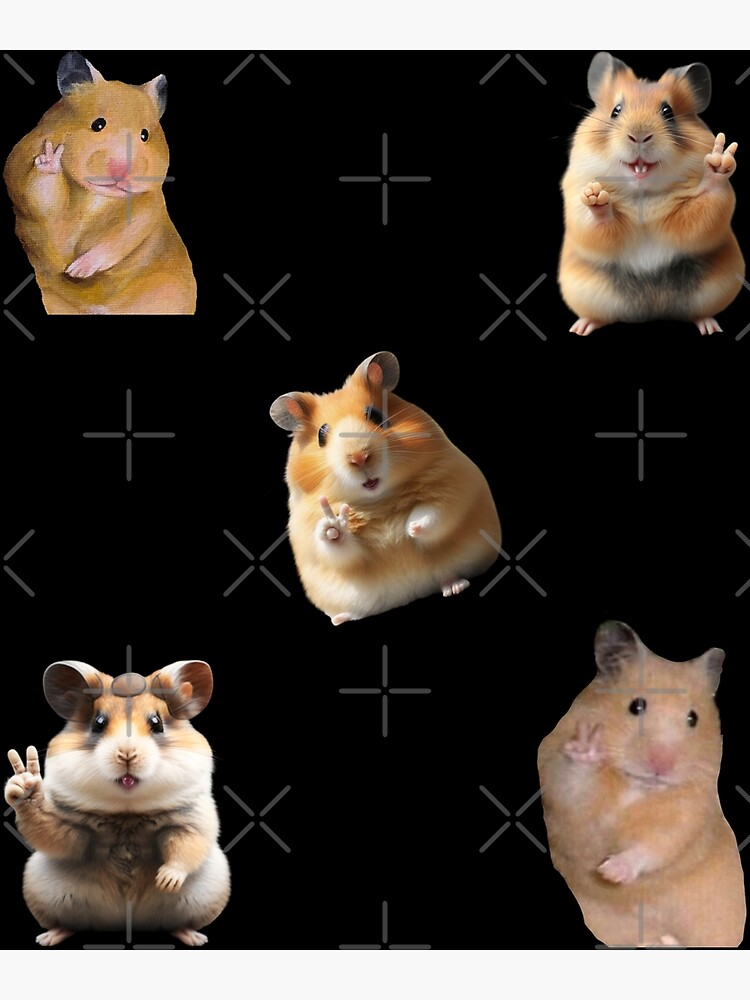 Peace sign hamster meme pack-set Poster for Sale by Devil Dogs Store