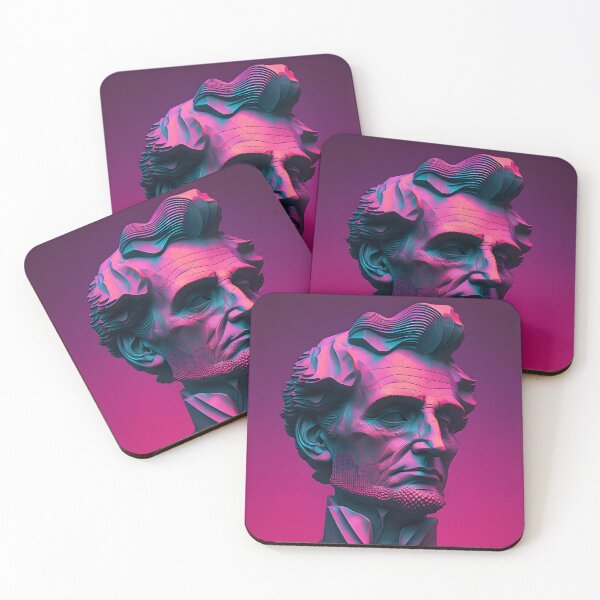 Item preview, Abraham Lincoln statue vaporwave designed and sold by CustomPrintHub.