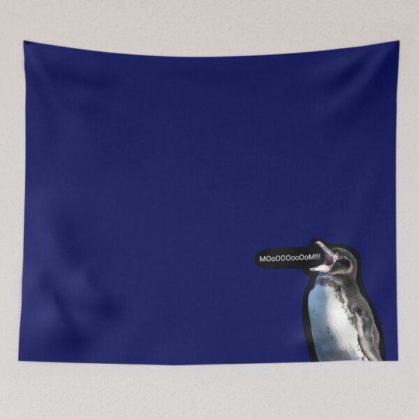 Item preview, Galapagos Penguin calls for Mom (Dark Blue #060D5B background)  designed and sold by SBPenguins.
