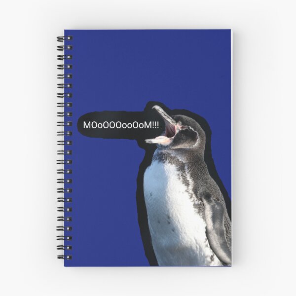 Item preview, Galapagos Penguin calls for Mom (Blue #0F1D7B background)  designed and sold by SBPenguins.