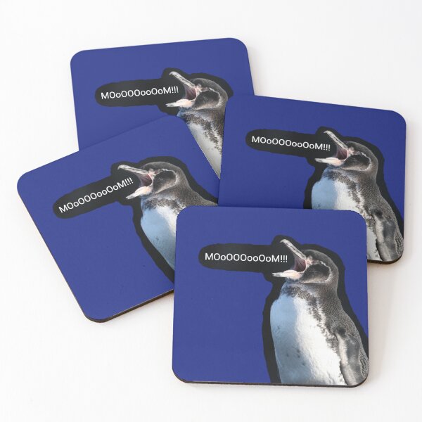 Item preview, Galapagos Penguin calls for Mom (Blue #0F1D7B background)  designed and sold by SBPenguins.