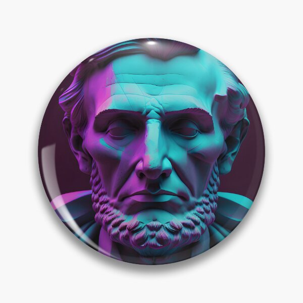Item preview, Abraham Lincoln statue vaporwave designed and sold by CustomPrintHub.