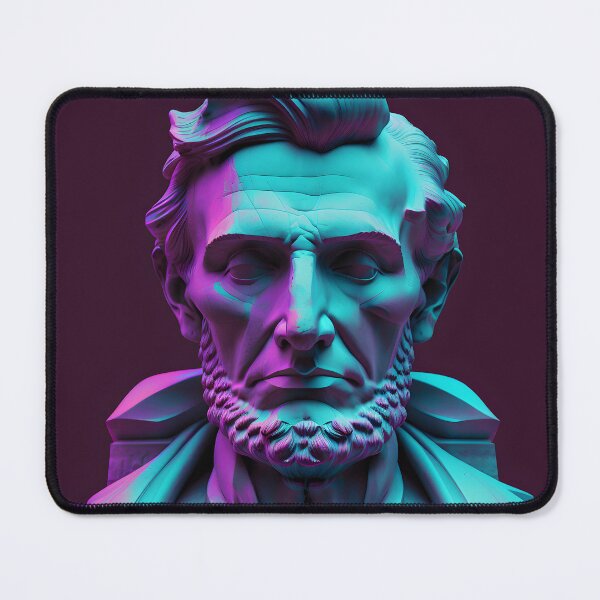 Item preview, Abraham Lincoln statue vaporwave designed and sold by CustomPrintHub.