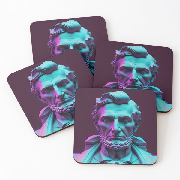 Item preview, Abraham Lincoln statue vaporwave designed and sold by CustomPrintHub.