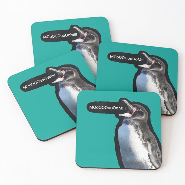 Item preview, Galapagos Penguin calls for Mom (Teal #03A096 background)  designed and sold by SBPenguins.