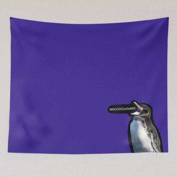 Item preview, Galapagos Penguin calls for Mom (Dark Purple #3A2096 background)  designed and sold by SBPenguins.