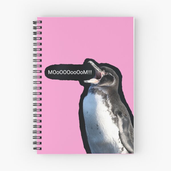 Item preview, Galapagos Penguin calls for Mom (Pink #F699CD background)  designed and sold by SBPenguins.