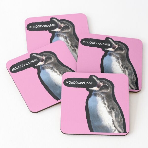 Item preview, Galapagos Penguin calls for Mom (Pink #F699CD background)  designed and sold by SBPenguins.