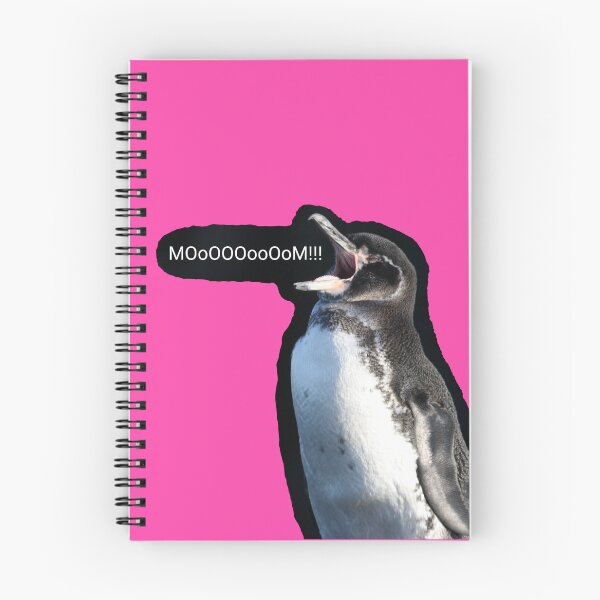 Item preview,  Galapagos Penguin calls for Mom (Fuchsia #FC46AA background)  designed and sold by SBPenguins.
