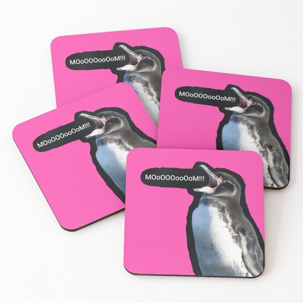 Item preview,  Galapagos Penguin calls for Mom (Fuchsia #FC46AA background)  designed and sold by SBPenguins.